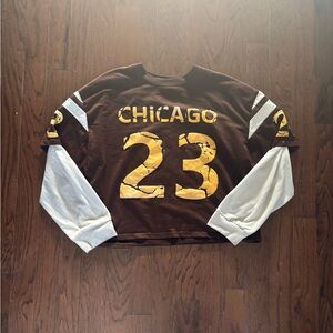 SHEIN Brown and Yellow Long Sleeve Tee